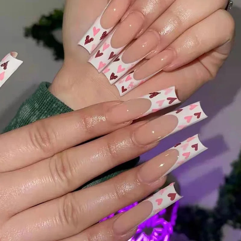 Long Ballerina Coffin shaped Nails (W085)
