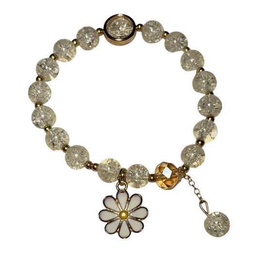 White Flower Beaded Bracelet